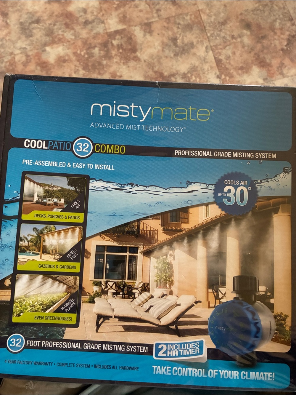 MistyMate Cool Patio 32 Combo Misting System - Blue